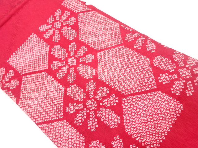 絞り亀甲に抽象花模様名古屋帯